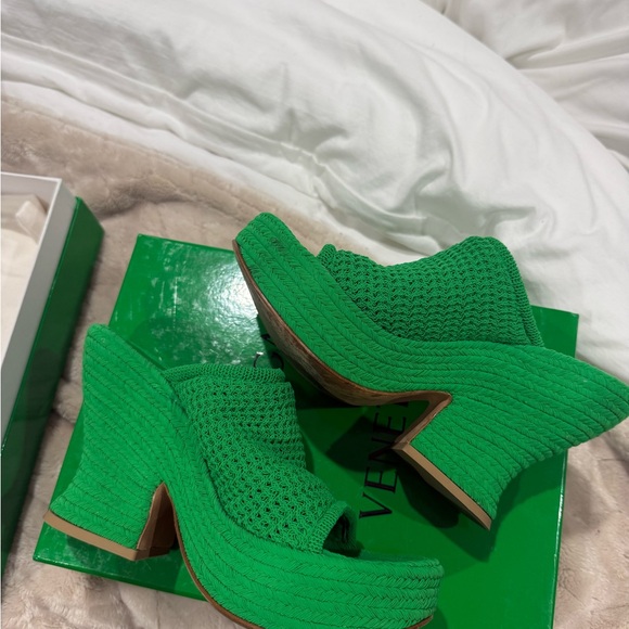 Bottega Veneta Nib Green Knit Slide wedges - Picture 4 of 8